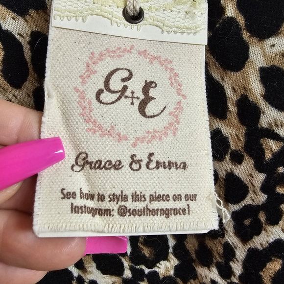 Animal Print Blouse with Gold Sequin Shoulders - Picture 2 of 4